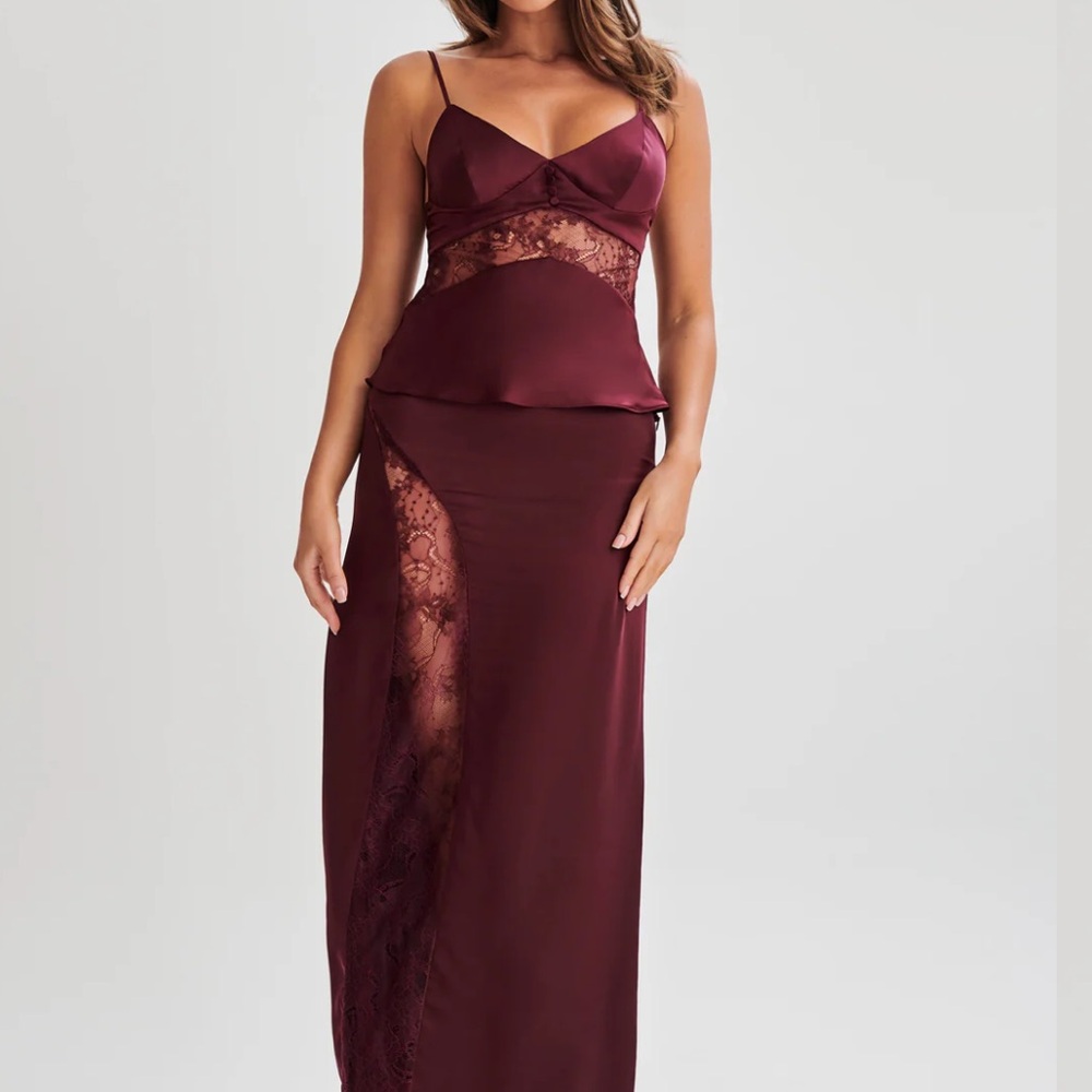Satin Lace Two Piece Set